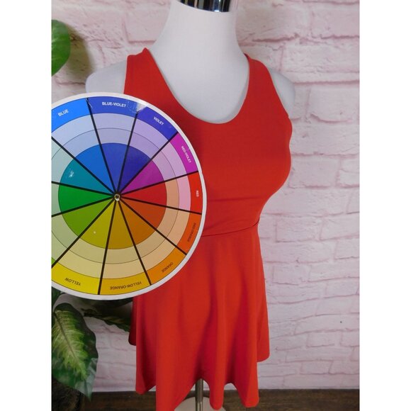 SALE Cross-Back Skater Dress Red Sleeveless  Junior S - Picture 7 of 9